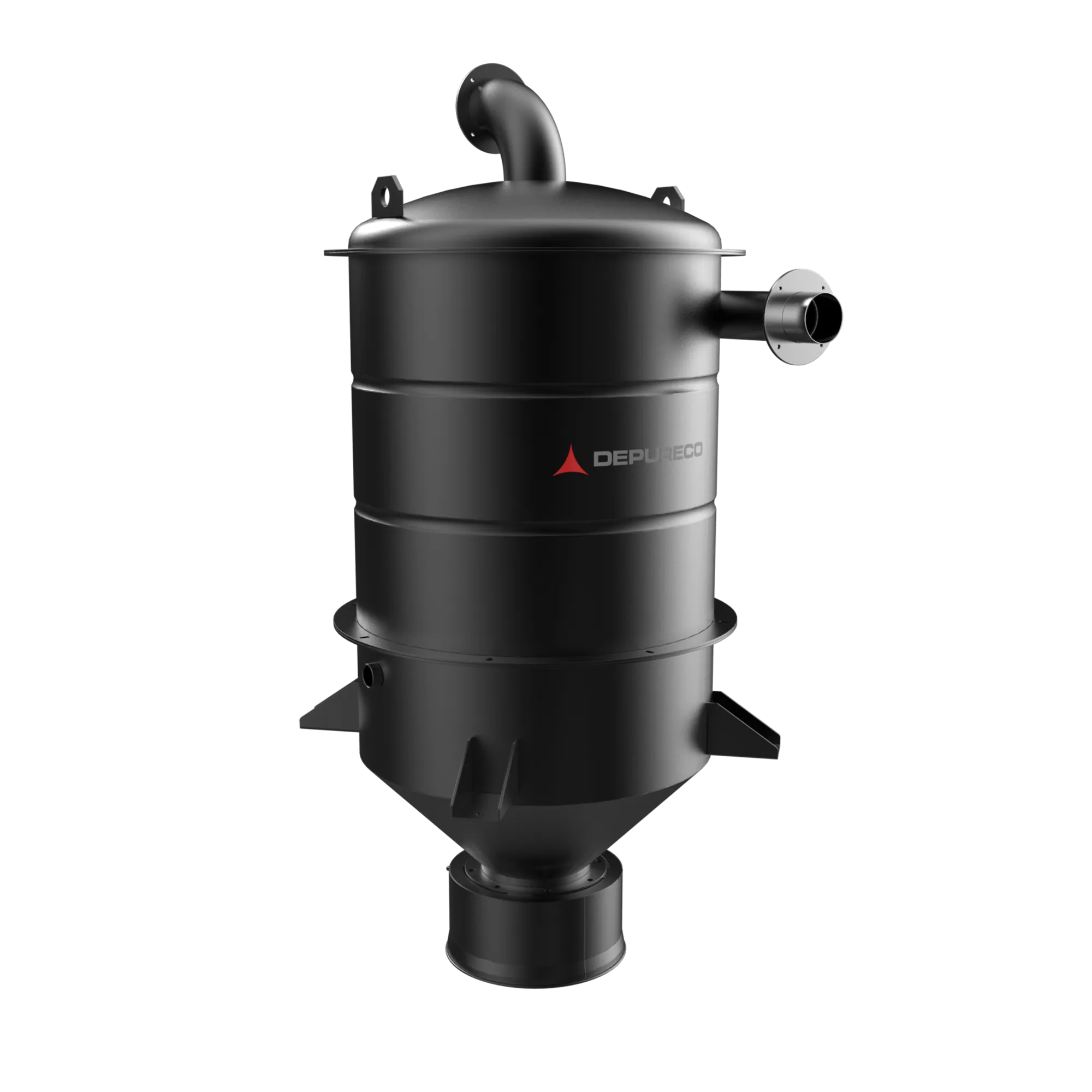Cyclonic Hopper cyclonic hopper with localized discharge