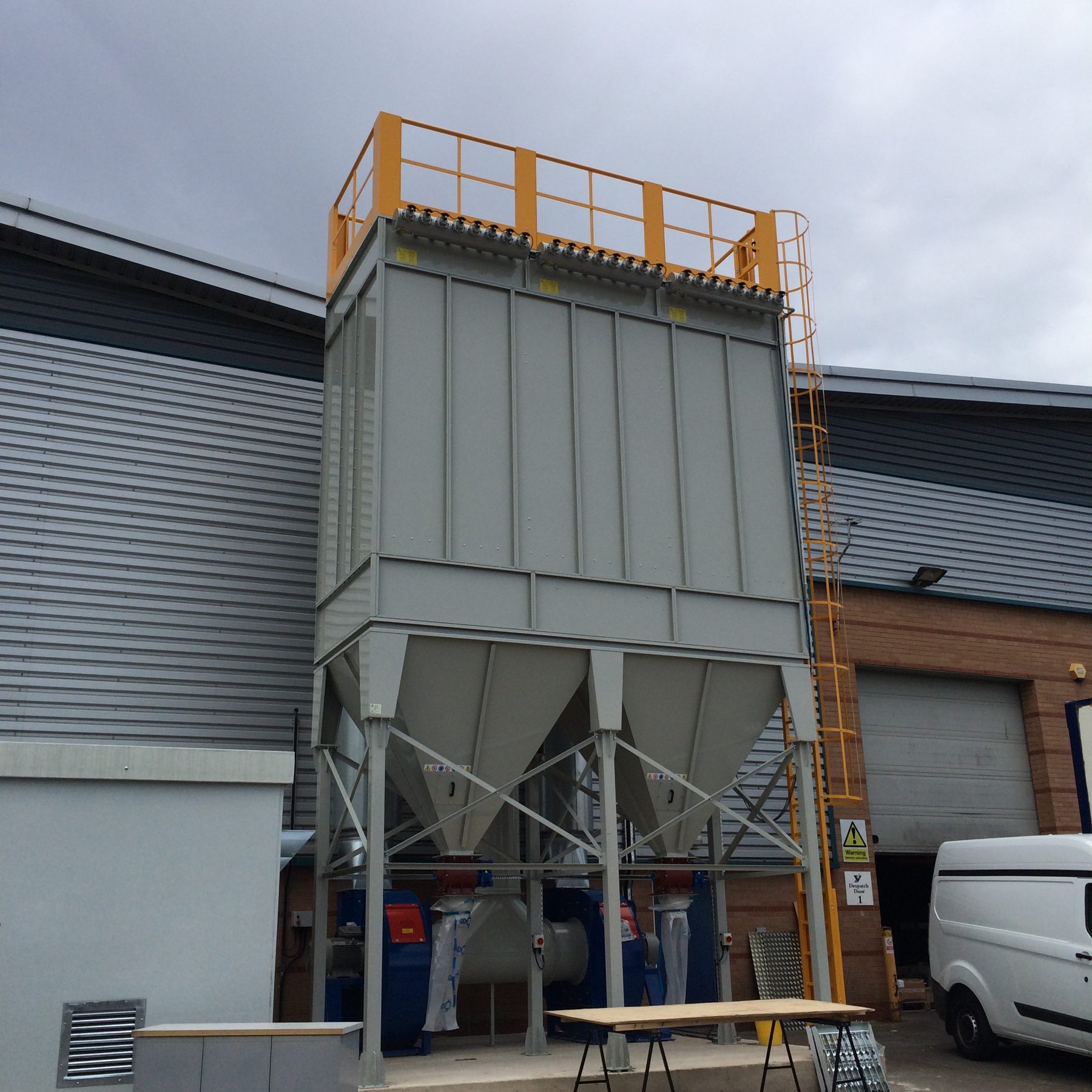 ATEX dust extraction system for plastic dust on glasses frames, project photo 2