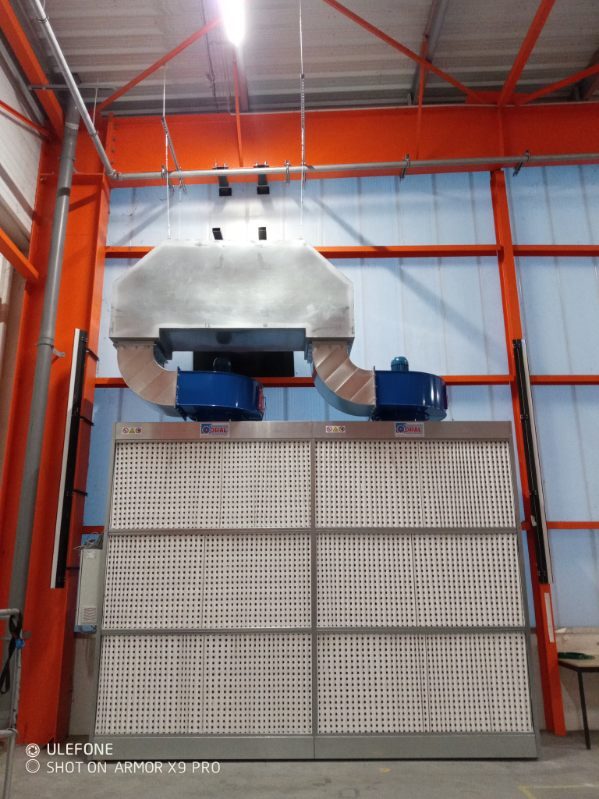 Retractable painting booth for automatic forklift manufacturer, project photo 2