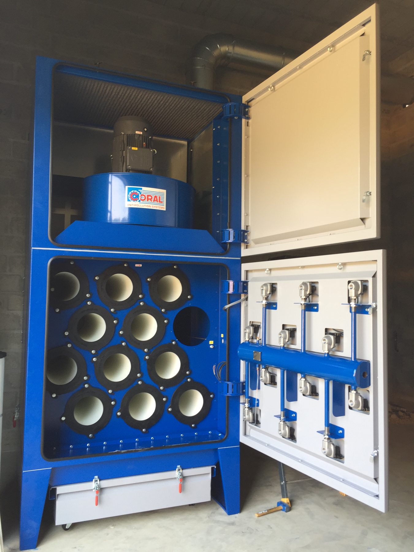 Centralised extraction system of rubber extrusion fumes and mixing dust, project photo 2