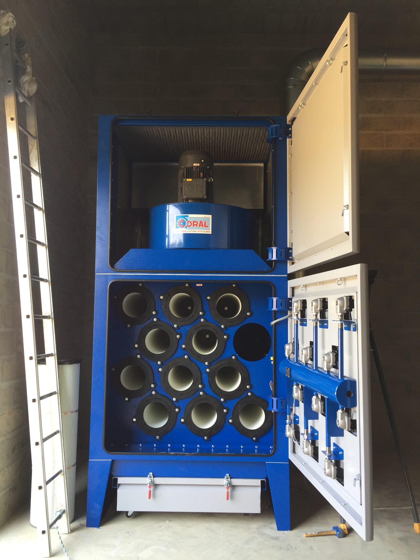 Centralised extraction system of rubber extrusion fumes and mixing dust, project photo 3