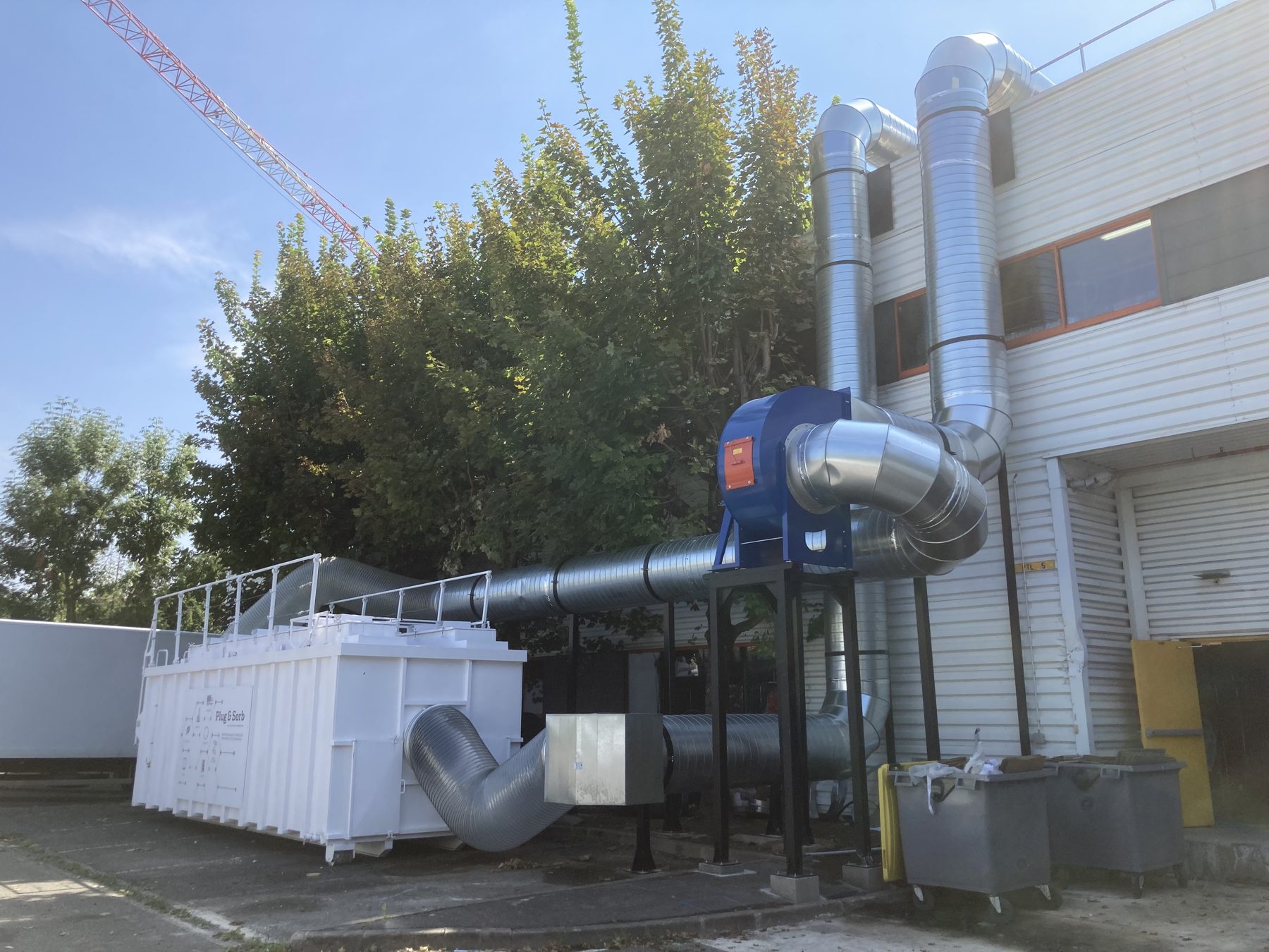 VOC absorption system for a general extraction of an industrial laundry, project photo 3