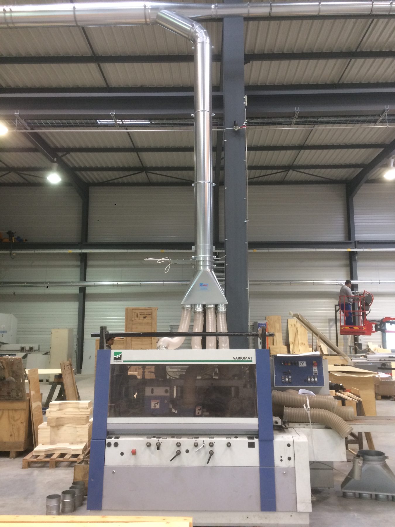 ATEX wood extraction for industrial wood packaging and case making, project photo 3