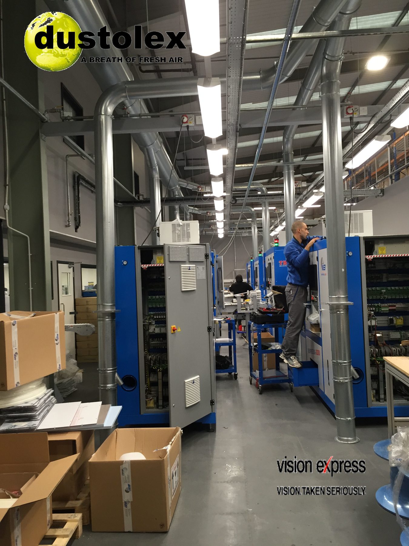 ATEX dust extraction system for plastic dust on glasses frames, project photo 7