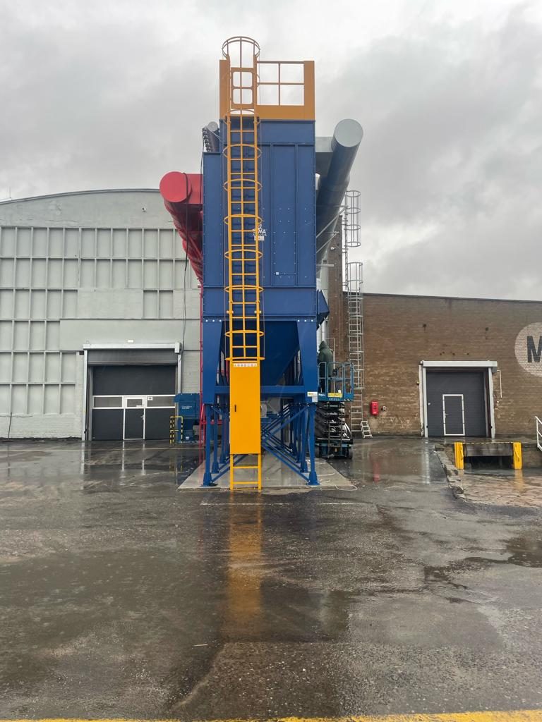 Atex dust extraction of polymer / plastic dust off hammer mill process, project photo 7