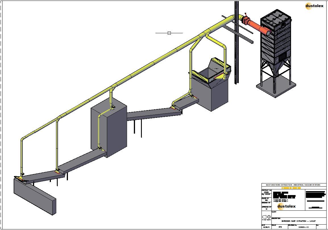 Atex plastic and rubber shredding dust extraction for recycling industry, project photo 7