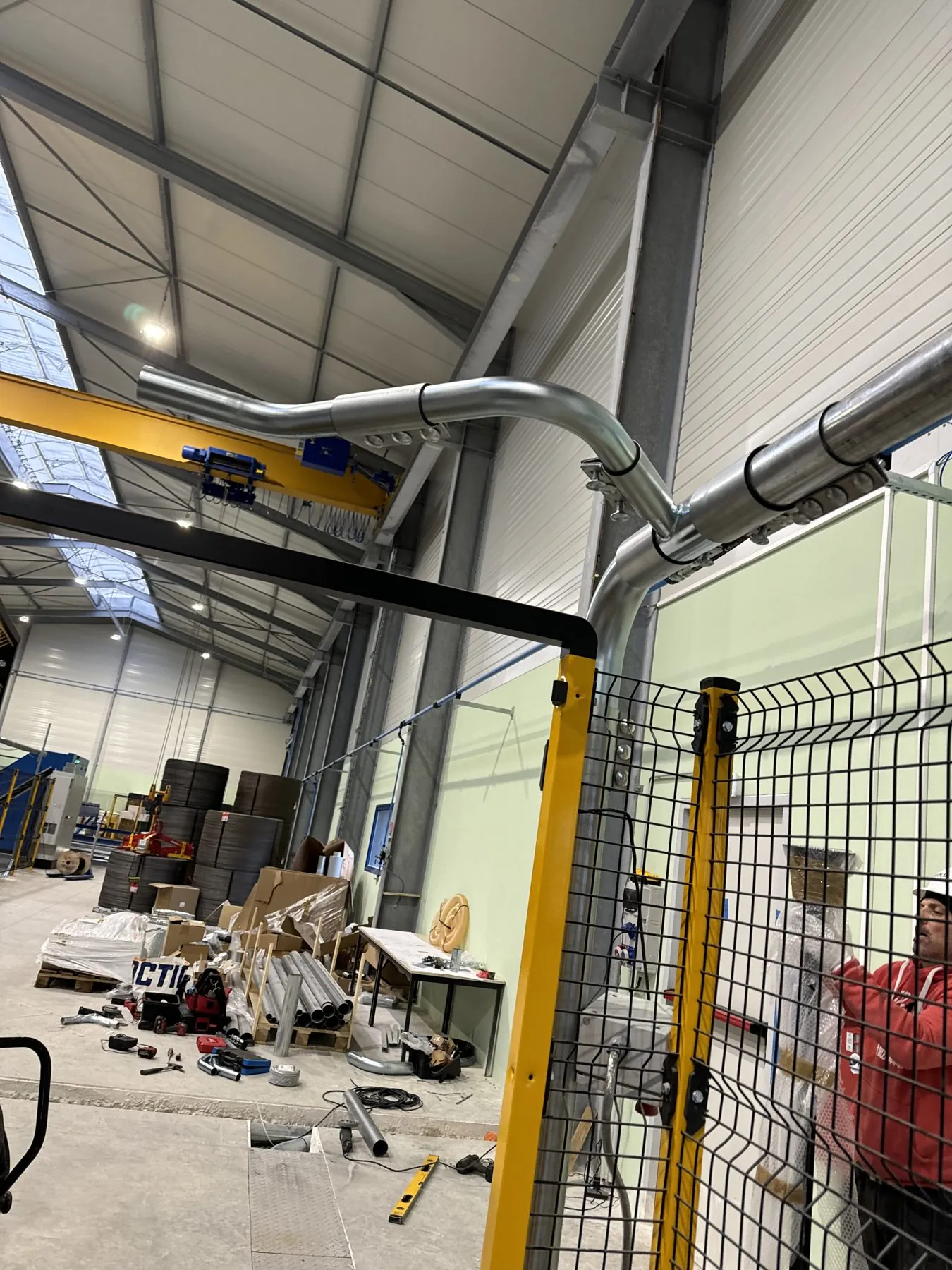 High vacuum system for wire-drawing dust in a cement factory, project photo 7