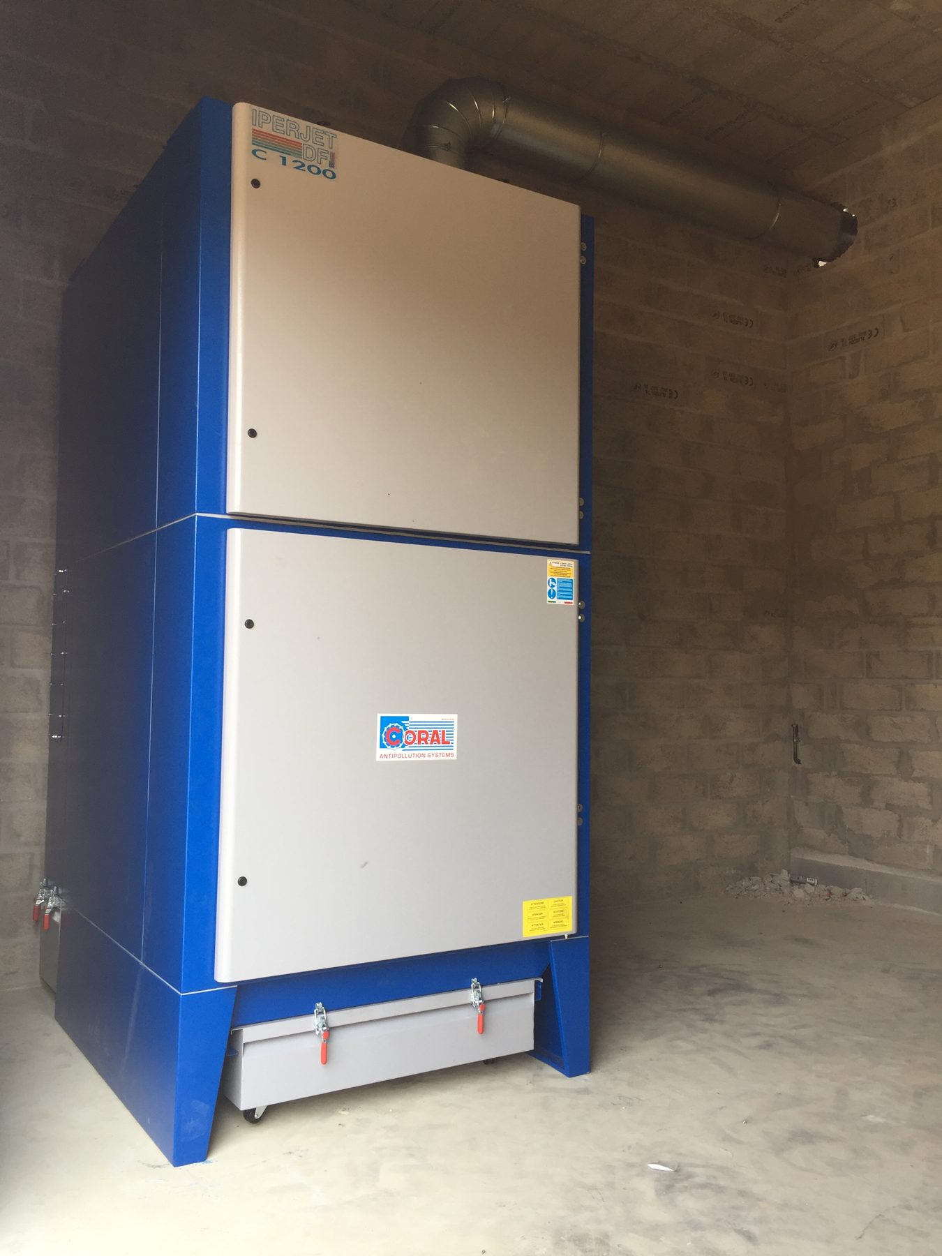Centralised extraction system of rubber extrusion fumes and mixing dust, project photo 13