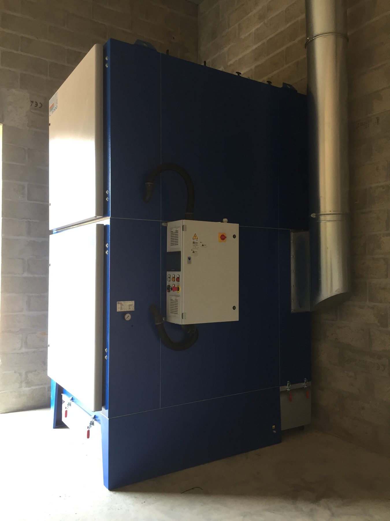 Centralised extraction system of rubber extrusion fumes and mixing dust, project photo 14
