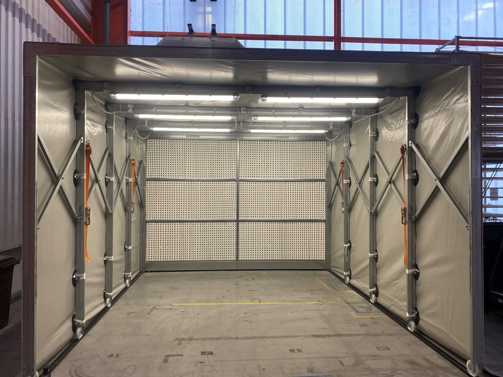 Retractable painting booth for automatic forklift manufacturer, project photo 1
