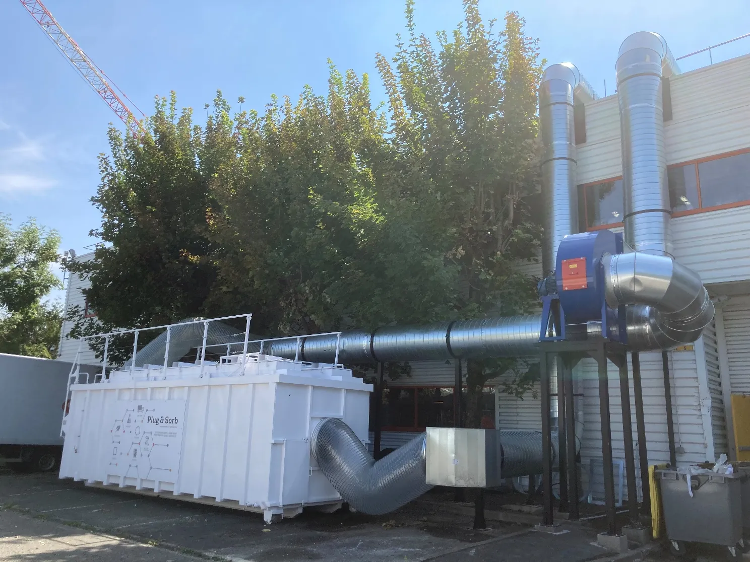 VOC absorption system for a general extraction of an industrial laundry, project photo 1